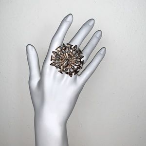 🎄BLOWOUT SALE🎄 HOUSE of HARLOW gold peacock statement boho ring 5 6 7 8